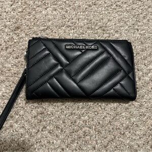 Michael Kors Black Quilted Wristlet